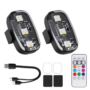 KEVANLY | Motorcycle RGB LED Strobe Lights With Remote Control LED Flash Wireless Light Warning Lights for Car Bicycle Motorcycle