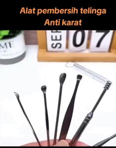 5 in 1 Korek kuping pembersih telinga ear spoon wax picker stainless