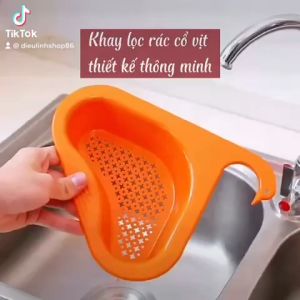 Rổ Nhựa Tam Giác Dạng Lưới Lọc Rác Gắn Bồn Rửa Chén - Khay lọc rác bồn rửa chén có móc treo vòi nước hình THIÊN NGA thông minh tiện lợi