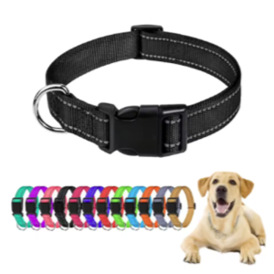 Reflective Dog Collar Strap with Adjustable Safety Nylon Pet Collar Pet Traction Rope Suitable for Small and Medium-Sized Pets