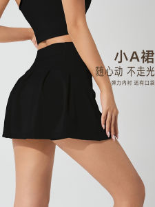 Womens Sporty Tennis Skirt Anti-Light Running Shorts Badminton Training Quick Dry Fitness Mini A-Line Skirt Breathable