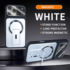 Luxury Lens Protector Invisible Kickstand Magnetic Case for iPhone 17 Air 16 15 14 Plus 13 12 11 Pro Max Armor Shockproof Cover