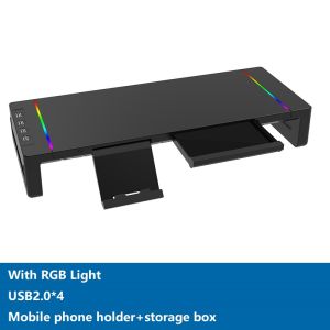 other | Monitor Stand Riser with Storage Drawer Foldable Height Adjustable Computer Desk Shelf Tablet Phone Holder