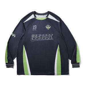 Lushisi American Basketball Clothes Football Training Suit Cycling Clothing Sports T-Shirt Patchwork Retro Racing Suit [Integration]