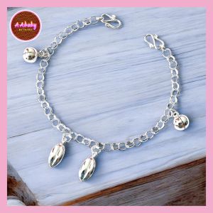 🌈AAbaby Galleries AA422 Original Baby Silver Anklet Bracelet Cocoa Bells & Round Bells(Rantai Kaki/Tangan/Gelang Kanak)