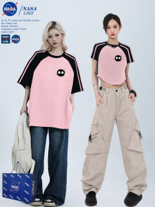 Couples Short Sleeve T-Shirts High Street American Style Womens Fashion Brand Commute round Neck Print Cotton Summer New