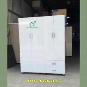 TỦ QUẦN ÁO NHỰA ĐÀI LOAN 4 CÁNH LỚN TRẮNG TINH GIÁ RẺ TẠI XƯỞNG