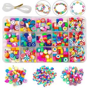 5100/4000/1100pcs Random Styles Soft Ceramic Beads Acrylic Letter Beads DIY Set Box for Making Bracelets Headpieces Pendants