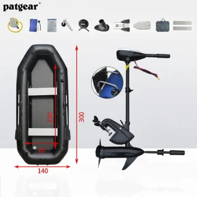 PATGEAR | Inflatable Boat Hard Bottom Durable Folding Professional Fishing Boat