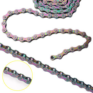 1Speed Bicycle ChainRainbow ColorSingle Speed Bike Chain104LinksMTB/Road Bike Replacement Cycling Parts