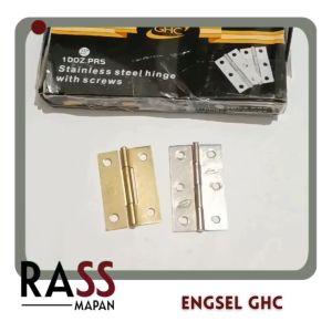 1 PASANG Engsel Lemari Tipis GHC Stainless Steel