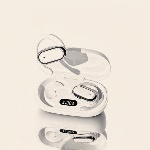 Wireless Earphones with Digital Display Bone Conduction Bluetooth Sound Comfortable Wear Extended Playtime Sports Headphones