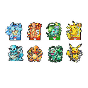 8Pcs Pokemon Enamel Pins Pikachu Bulbasaur Charmander Squirtle Metal Brooch Lapel Badge Backpack Clothing Decor