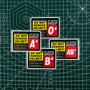 1PC Blood Type Motorcycle Stickers Waterproof Motorcycle Fuel Tank Helmet Electric Scooter Body Safe Warning Durable Vinyl Decal