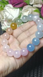 Natural Crystal Brazil Rainbow Morganite Bracelet 13mm+ | 天然巴西彩虹摩根石手串 13mm+