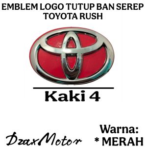 EMBLEM LOGO TUTUP BAN SEREP TOYOTA RUSH KAKI 4 DIAMETER 12 CM