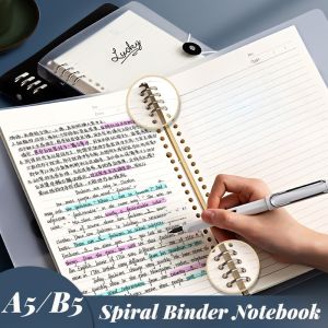 A5 Spiral Notebook Leaf Notebook Refilled Loose-Leaf Note Book Line 60 Sheets School Supplies