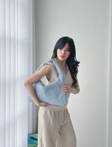 KYOMU" tas serena Hobobag/selempang kulit anyaman