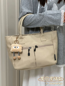 กระเป๋าเทสล่าผ้าแคนวาสความจุขนาดใหญ่สำหรับนักเรียน กระเป๋าสะพายไหล่แบบลำลองสำหรับเดินทาง กระเป๋าถือผู้หญิง กระเป๋าหนังสือขนาดใหญ่