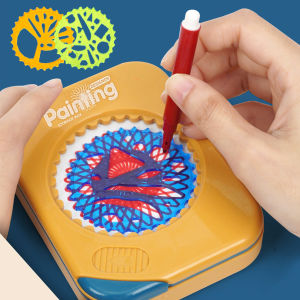 Drawing Art Spirograph Set Fun Shapes Classic Gear Design Drawing Toys Pink and Blue For Kids 8+ Some Parts are Sent Random