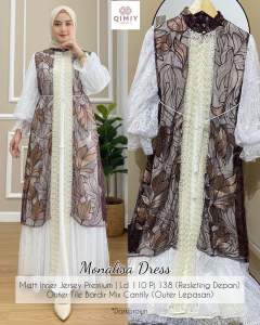 MONALISA DRESS. Bahan Inner Jearsy Premium. LD.110cm PJ.138cm resleting depan.