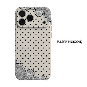Lace Dot Phone Case for iPhone 18 17 16 15 14 13 12 11 Air Pro Max Plus Double-layer Cover