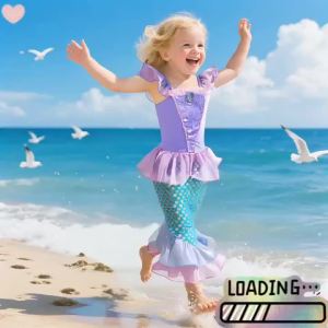 Summer Mermaid Birthday Party Dress Girl Cute Costume Carnival Anime Cosplay Outfits 2-10 Yrs Kids Fantasy Disguise Prom Gown