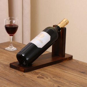 Creative Single Red Wine Rack Decoration Solid Wood Oblique Wine Rack Living Room Home Pine Red Wine Display Shelf