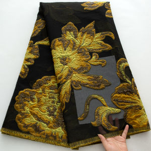 Vải Ren Jacquard Châu Phi Nhiều Màu Chất Liệu Mỏng Co Giãn Họa Tiết Hoa Lớn Dành Cho Đầm Dự Tiệc Đầm Dạ Hội Nữ Rộng 120cm