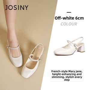 Josiny | Nude Fashionable Summer High Heel Sandals for Women with Thick Heel Closed Toe