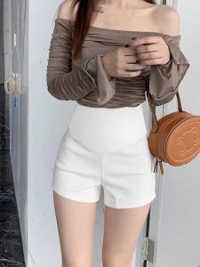 Quần Short Co Giãn Cho Bà Bầu Mùa Hè Quần an Toàn Mỏng Co Giãn Quần Tây Quần Lót Bụng Cao Thoải Mái Thoáng Khí