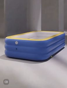 Inflatable Swimming Pool For Kids125cm/145cm Blue Childrens Family Swimming Pool Portable Foldable