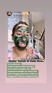 Masker Wajah Organik kapsul spirulina fash mask