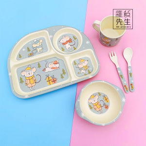 Bát Đựng Thức Ăn Bằng Sợi Tre JOJOS L. PD. Dành Cho Trẻ Em Bát Đựng Thức Ăn Có Ngăn Đựng Thức Ăn Riêng Biệt Dùng Cho Trẻ Từ 4-12 Tuổi