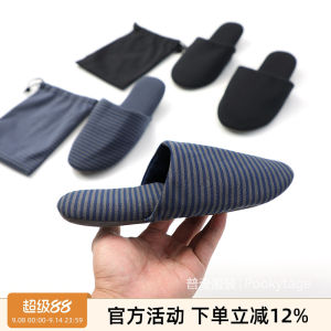 Foldable Soft Silent Lightweight Comfortable Cotton Slippers for Traveling Business Trips Home Use Couple Matching Slippers