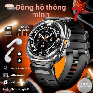 Đồng Hồ Thông Minh Ultra Smartwatch 7 Mới 2025 NFC GPS Bluetooth Có Chức Năng Gọi Điện Chống Nước Đồng Hồ Thể Thao Với Tai Nghe TWS Phát Lại Video 3D Dành Cho Nam Và Nữ