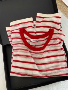 GEBOFU | Red Stripe Summer Loose T-Shirt Cover-Up