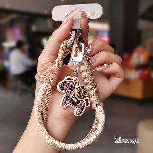 ZHENGEGE | Short Cotton Braided Phone Lanyard Colorful Double Layer Anti-loss