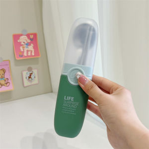 ชุดตะเกียบและช้อนสแตนเลส 304 สำหรับเด็กนักเรียนประถมศึกษา ชุดเครื่องมื้ออาหารพกพา กล่องเก็บของลายการ์ตูน