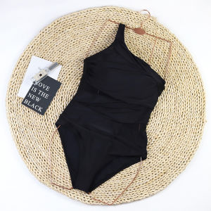 European and American fattened swimsuit bikini new one-piece swimsuit womens swimsuit solid color swimsuit one-piece bikini beachwear plus size swimsuit