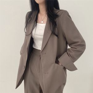 IELGY Korean style casual temperament khaki suit jacket for women