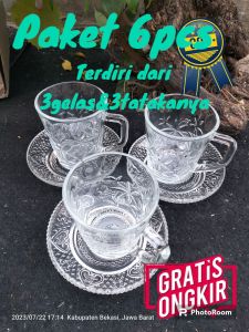 murah!!! paket cangkir kopi 6pcs/cangkir kopi/gelas kopi set/gelas gagang/gelas mewah
