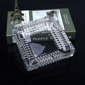 ZEO Creative Glass Ashtray Square/Round Personality Crystal Ashtray Household