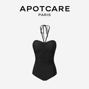 Apotcare New 2025 Conservatism One-piece Fashion Slimming Thermal Female Swimsuit Neck Hanging Casual Swimwear with Chest Pad No Steel Support