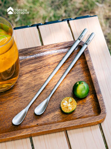 ช้อนผสมไททาเนียมบริสุทธิ์ ช้อนผสมกาแฟ ช้อนผสมเครื่องดื่ม ช้อนผสมน้ำส้ม ช้อนผสมอาหารหวาน ด้ามยาว สำหรับใช้ในบ้านและในครัว