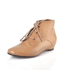 Comfortable Soft Leather round Toe Short Boots Womens Low Heel Lace up Fashion Boots Aerosoles Youth Spring Autumn Leather Boots