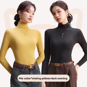 miiow | Womens High Collar Long Sleeve Base Shirt Slim Fit Versatile Autumn Winter Clothes Cozy Sweet Style MiiOW Cat Person New 2025