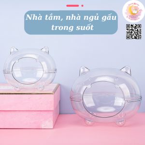 Nhà tắm nhà ngủ gấu trong suốt cho hamter sóc bay...