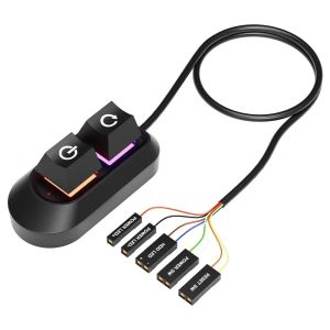 RGB LED Lights Computer Desktop Switch 2M PC Motherboard External Start Power On/Off And Reset Button Extension Cable Key Switch