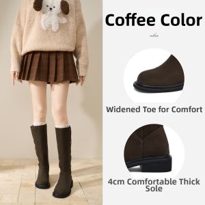 Josiny | Retro Long Fashion Slimming Knee-high Boots with Thick Heel